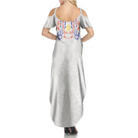Philippines Barong Style Summer Maxi Dress Polynesian Kakau Art Tattoos with Tribal Filipino Sun
