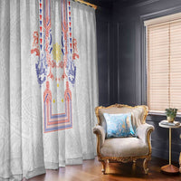 Philippines Barong Style Window Curtain Polynesian Kakau Art Tattoos with Tribal Filipino Sun
