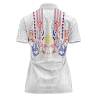 Philippines Barong Style Women Polo Shirt Polynesian Kakau Art Tattoos with Tribal Filipino Sun LT03 - Polynesian Pride