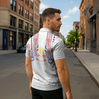 Philippines Barong Style Zipper Polo Shirt Polynesian Kakau Art Tattoos with Tribal Filipino Sun