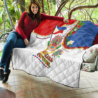 Philippines MassKara Festival Quilt Smile Masks with Hawaiian Art Pattern and Tropical Plants LT03 - Polynesian Pride