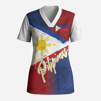 Philippines Basketball Custom Scrub Top Pilipinas Tribal Pattern