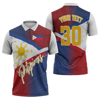Philippines Basketball Custom Zipper Polo Shirt Pilipinas Tribal Pattern LT03 - Polynesian Pride