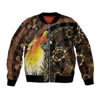Papua New Guinea and Indonesia Batik Bomber Jacket Bird of Paradise with Tribal Batik Patterns LT03 Unisex Multicolor - Polynesian Pride