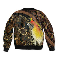 Papua New Guinea and Indonesia Batik Bomber Jacket Bird of Paradise with Tribal Batik Patterns LT03 - Polynesian Pride