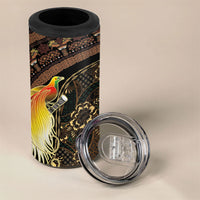 Papua New Guinea and Indonesia Batik 4 in 1 Can Cooler Tumbler Bird of Paradise with Tribal Batik Patterns