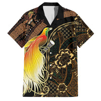 Papua New Guinea and Indonesia Batik Family Matching Mermaid Dress and Hawaiian Shirt Bird of Paradise with Tribal Batik Patterns LT03 Dad's Shirt - Short Sleeve Multicolor - Polynesian Pride