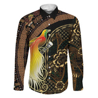 Papua New Guinea and Indonesia Batik Family Matching Off The Shoulder Long Sleeve Dress and Hawaiian Shirt Bird of Paradise with Tribal Batik Patterns LT03 Daughter's Dress Multicolor - Polynesian Pride