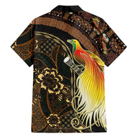Papua New Guinea and Indonesia Batik Family Matching Off Shoulder Maxi Dress and Hawaiian Shirt Bird of Paradise with Tribal Batik Patterns LT03 Dad's Shirt - Long Sleeve Multicolor - Polynesian Pride