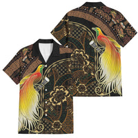 Papua New Guinea and Indonesia Batik Family Matching Short Sleeve Bodycon Dress and Hawaiian Shirt Bird of Paradise with Tribal Batik Patterns LT03 Dad's Shirt - Short Sleeve Multicolor - Polynesian Pride