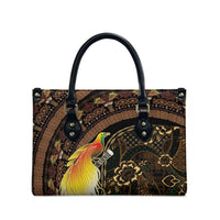 Papua New Guinea and Indonesia Batik Leather Bag Bird of Paradise with Tribal Batik Patterns