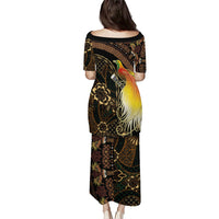 Papua New Guinea and Indonesia Batik Puletasi Bird of Paradise with Tribal Batik Patterns LT03 - Polynesian Pride