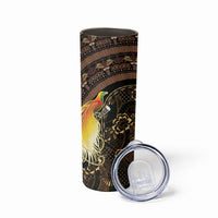 Papua New Guinea and Indonesia Batik Skinny Tumbler Bird of Paradise with Tribal Batik Patterns