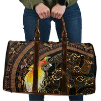 Papua New Guinea and Indonesia Batik Travel Bag Bird of Paradise with Tribal Batik Patterns