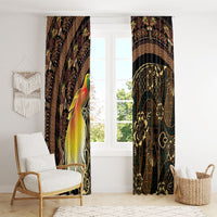 Papua New Guinea and Indonesia Batik Window Curtain Bird of Paradise with Tribal Batik Patterns LT03 - Polynesian Pride
