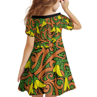 New Zealand Kowhai Flowers Family Matching Puletasi and Hawaiian Shirt Maori Koru Pattern LT03 - Polynesian Pride
