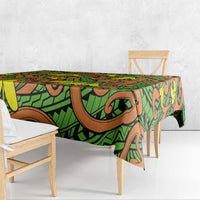 New Zealand Kowhai Flowers Tablecloth Maori Koru Pattern