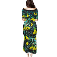 New Zealand Kowhai Flowers Family Matching Puletasi and Hawaiian Shirt Maori Koru Pattern With Paua Shell Style LT03 - Polynesian Pride
