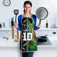 Custom Aotearoa South Africa Rugby Freedom Cup Apron Maori Silver Fern Art and Sporty Flag SA - Polynesian Pride
