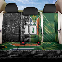 Custom Aotearoa South Africa Rugby Freedom Cup Back Car Seat Cover Maori Silver Fern Art and Sporty Flag SA - Polynesian Pride