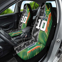 Custom Aotearoa South Africa Rugby Freedom Cup Car Seat Cover Maori Silver Fern Art and Sporty Flag SA - Polynesian Pride