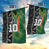 Custom Aotearoa South Africa Rugby Freedom Cup Garden Flag Maori Silver Fern Art and Sporty Flag SA - Polynesian Pride