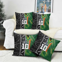 Custom Aotearoa South Africa Rugby Freedom Cup Pillow Cover Maori Silver Fern Art and Sporty Flag SA - Polynesian Pride