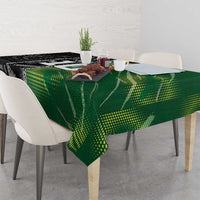 Custom Aotearoa South Africa Rugby Freedom Cup Tablecloth Maori Silver Fern Art and Sporty Flag SA - Polynesian Pride