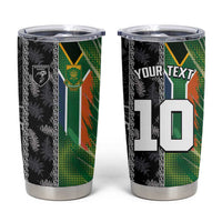 Custom Aotearoa South Africa Rugby Freedom Cup Tumbler Cup Maori Silver Fern Art and Sporty Flag SA - Polynesian Pride