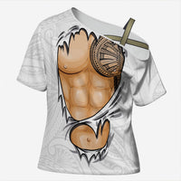 Samoan Tatau Cross Shoulder Shirt Tattoo Reveal Effect