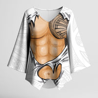 Samoan Tatau Kimono Sleeve Blouse Tattoo Reveal Effect