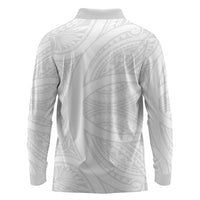 Hawaiian Kakau Long Sleeve Polo Shirt Aquaman Tattoo Reveal Effect