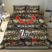 Pearl Harbor Remembrance Day Bedding Set Memories of December 7 with Red Poppy Lei - Polynesian Pride