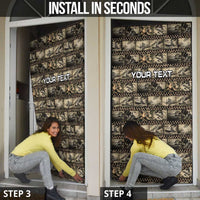 Pearl Harbor Remembrance Day Personalized Door Cover Memories of December 7 with Red Poppy Lei - Polynesian Pride