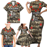 Pearl Harbor Remembrance Day Personalized Family Matching Short Sleeve Bodycon Dress and Hawaiian Shirt Memories of December 7 with Red Poppy Lei LT03 - Polynesian Pride