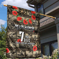 Pearl Harbor Remembrance Day Garden Flag Memories of December 7 with Red Poppy Lei - Polynesian Pride