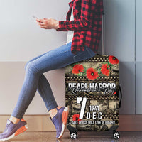Pearl Harbor Remembrance Day Luggage Cover Memories of December 7 with Red Poppy Lei - Polynesian Pride