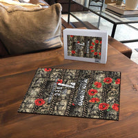 Pearl Harbor Remembrance Day Puzzle Memories of December 7 with Red Poppy Lei - Polynesian Pride