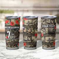 Pearl Harbor Remembrance Day Personalized Tumbler Cup Memories of December 7 with Red Poppy Lei - Polynesian Pride