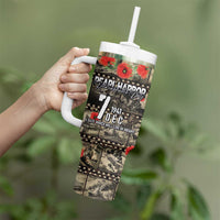 Pearl Harbor Remembrance Day Personalized Tumbler With Handle Memories of December 7 with Red Poppy Lei - Polynesian Pride
