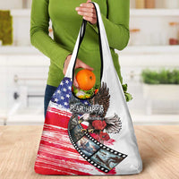 Pearl Harbor Remembrance Day Grocery Bag Lest We Forget - The Bald Eagle Remembers - Polynesian Pride