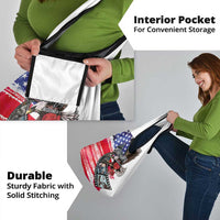 Pearl Harbor Remembrance Day Grocery Bag Lest We Forget - The Bald Eagle Remembers - Polynesian Pride