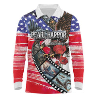 Pearl Harbor Remembrance Day Personalized Long Sleeve Polo Shirt Lest We Forget - The Bald Eagle Remembers - Polynesian Pride