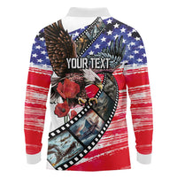 Pearl Harbor Remembrance Day Personalized Long Sleeve Polo Shirt Lest We Forget - The Bald Eagle Remembers - Polynesian Pride