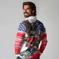 Pearl Harbor Remembrance Day Personalized Long Sleeve Polo Shirt Lest We Forget - The Bald Eagle Remembers - Polynesian Pride