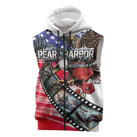 Pearl Harbor Remembrance Day Personalized Sleeveless Zip Hoodie Lest We Forget - The Bald Eagle Remembers - Polynesian Pride