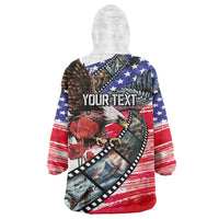 Pearl Harbor Remembrance Day Personalized Wearable Blanket Hoodie Lest We Forget - The Bald Eagle Remembers - Polynesian Pride