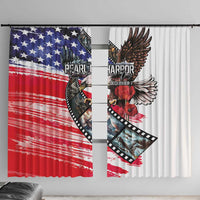 Pearl Harbor Remembrance Day Window Curtain Lest We Forget - The Bald Eagle Remembers - Polynesian Pride