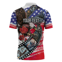Pearl Harbor Remembrance Day Personalized Zipper Polo Shirt Lest We Forget - The Bald Eagle Remembers - Polynesian Pride