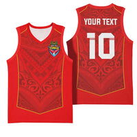 Custom Mate Ma'a Tonga Rugby Basketball Jersey Ngatu Tribal Motifs Sporty Style - Polynesian Pride